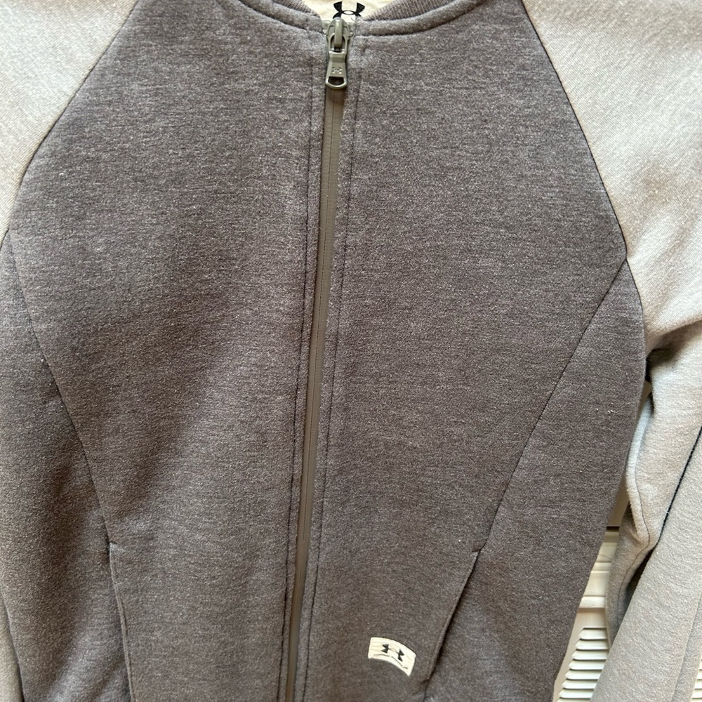 Under Armour grey bomber jacket.